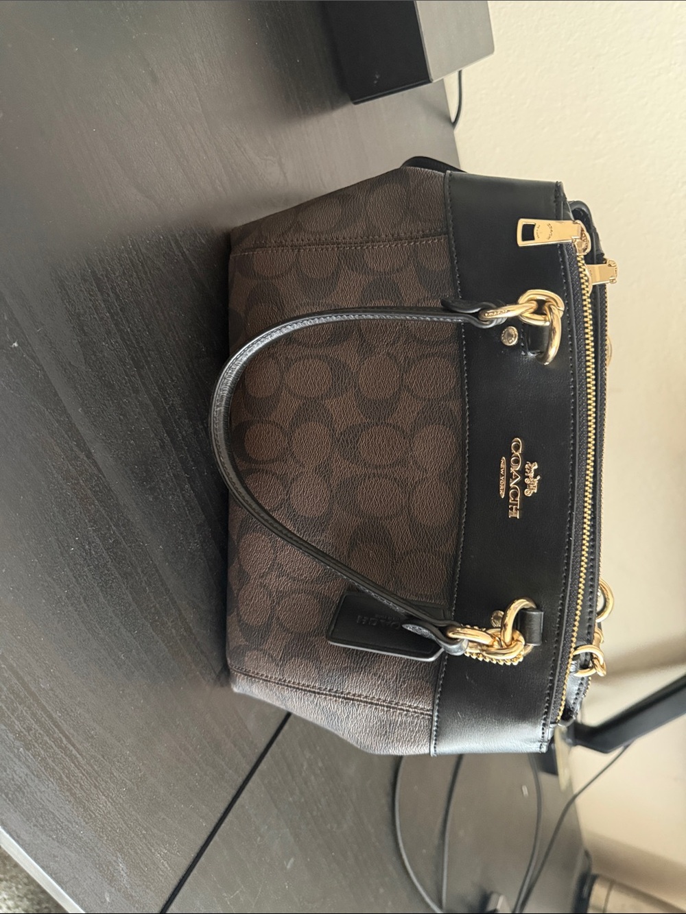 Coach Black Shoulder Bag with Gold Hardware - Picture 6 of 8